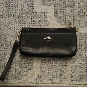 Coach Black Leather Wristlet